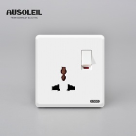 A20021 1 gang switch +multifunction socket w/neon