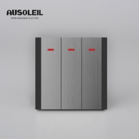 C30-012 3 gang switch with indicator (fluorescence)