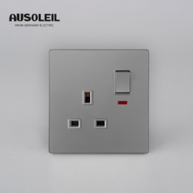 A80023 13A 1 gang switch +socket w/neon single pole