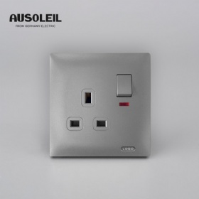 A62023 13A 1 gang switch +socket w/neon single pole